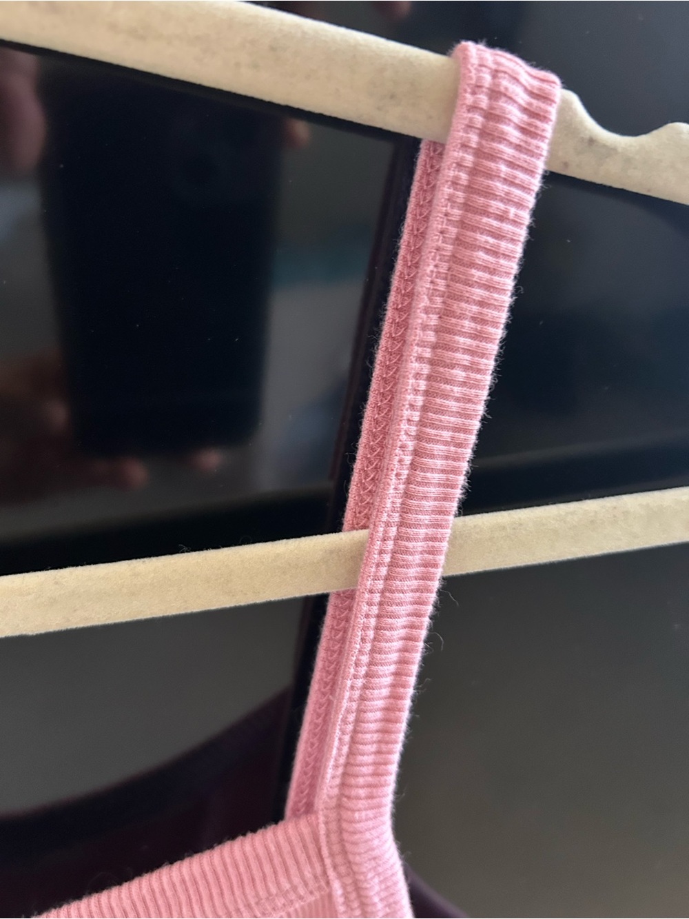 Topshop Pink Ribbed Square-Neck Tank - Picture 4 of 6